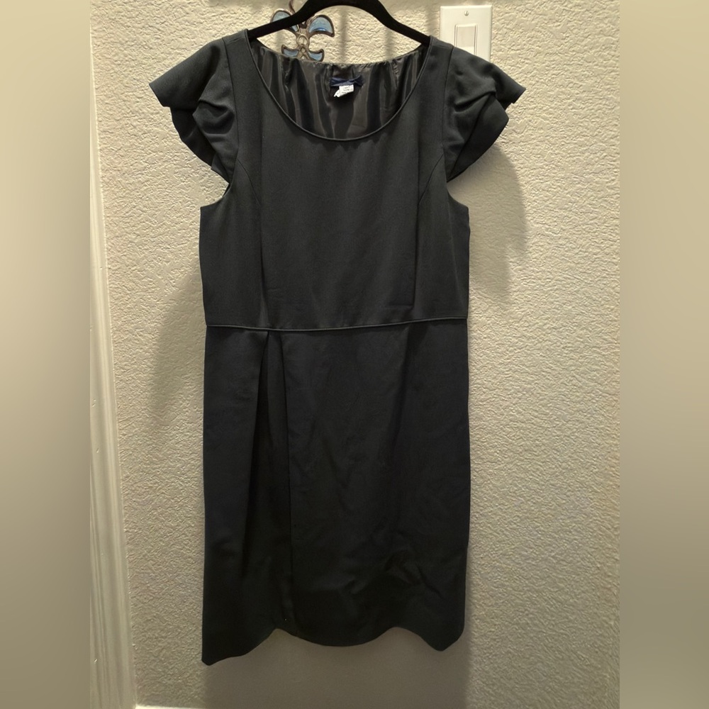 J. Crew Black Flutter-Sleeve Midi Dress 12
